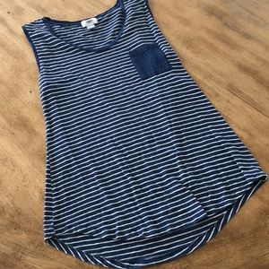 Adorable Women’s Navy and White Striped Tank